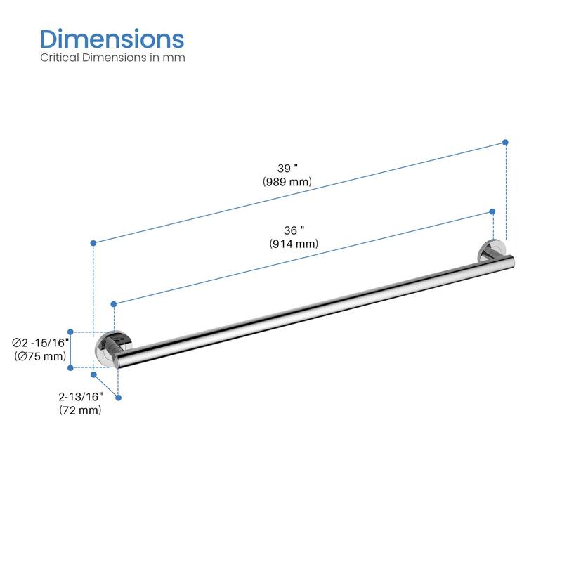 36-Inch Stainless Steel Bathroom Safety Grab Bar