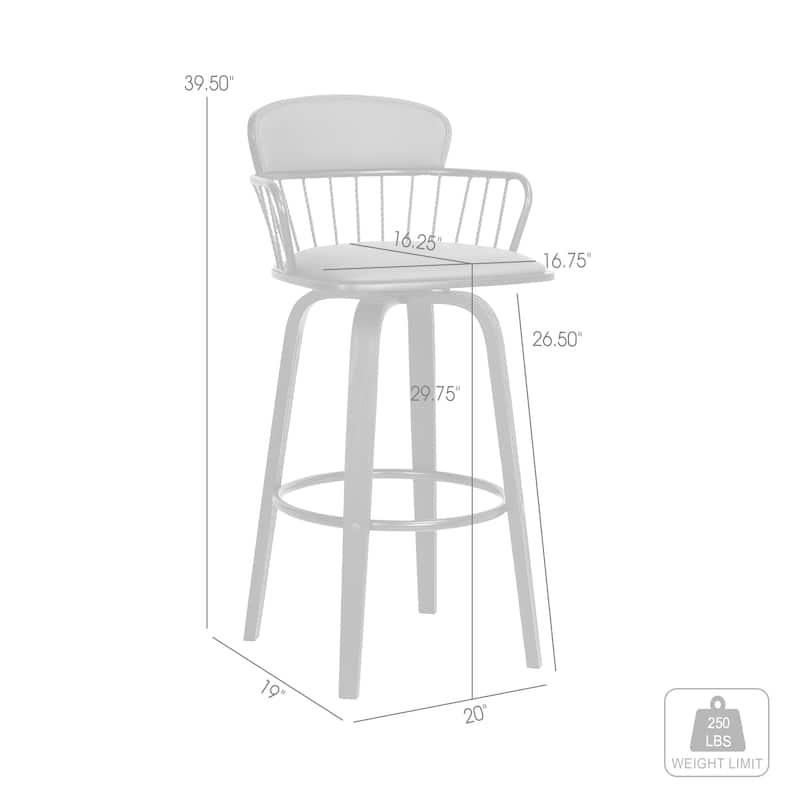 Willow Upholstered Wood Swivel Counter or Bar Stool