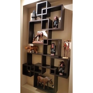 Danya B Espresso Intersecting Cube Shelves