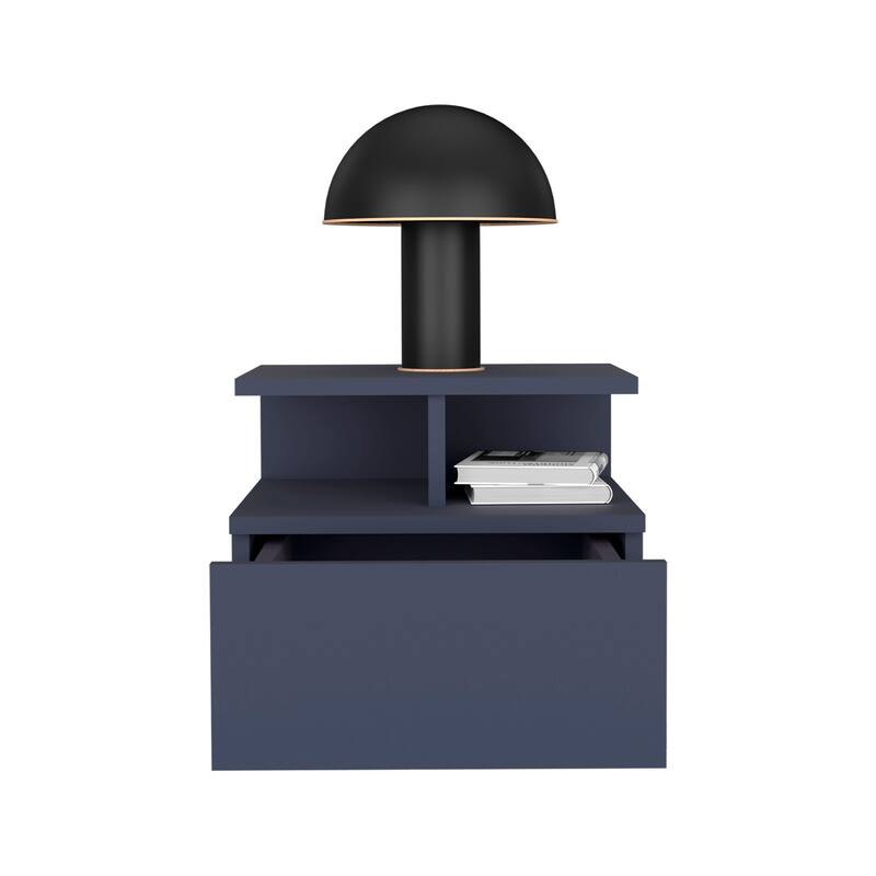 Augusta Floating Nightstand with 2-Tier Shelf and 1-Drawer