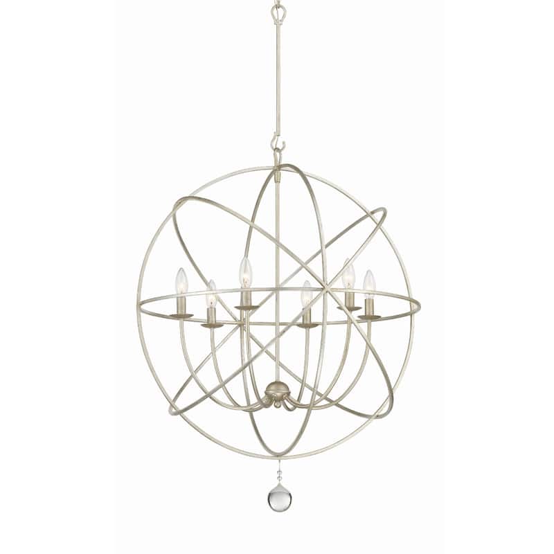 Crystorama Lighting Group Solaris 6 Light 28-1/2" Wide Cage Chandelier - Olde Silver