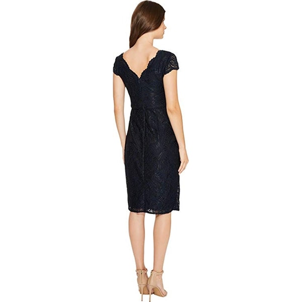 adrianna papell scalloped dress