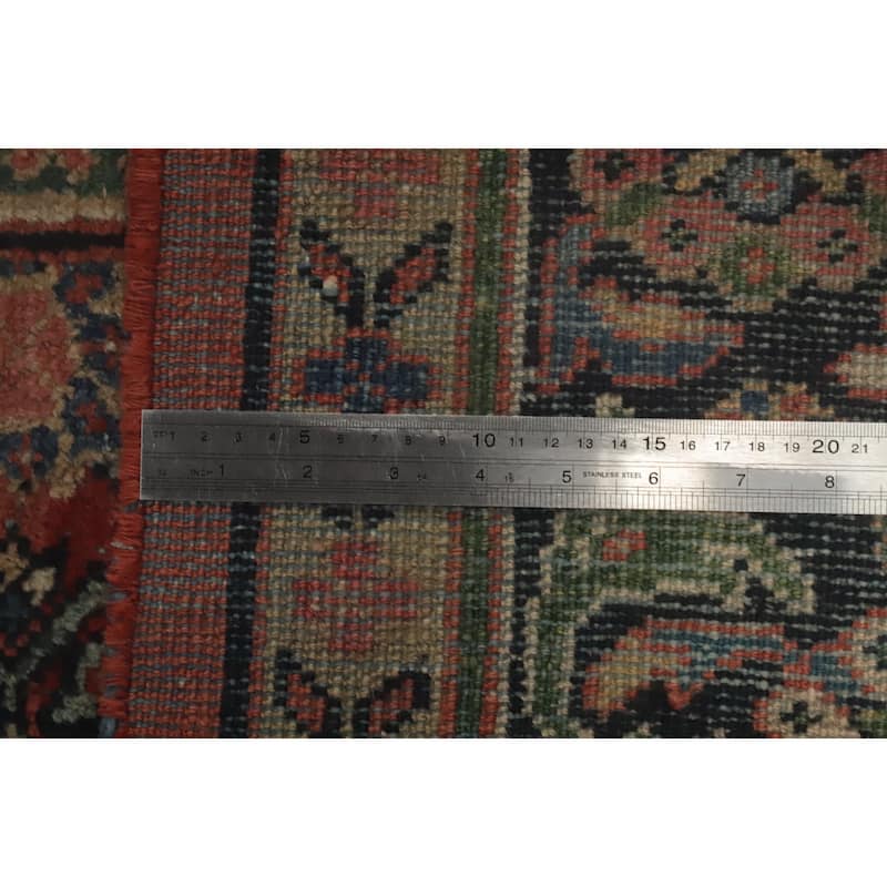 Hand Knotted Oriental 100% Wool Carpet Traditional Floral Oranges & Rust Mahal Area Rug - 10' 7'' X 7' 3''