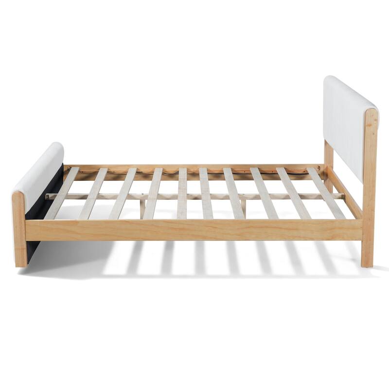 Christopher Knight Home - Mapleton Contemporary Wood Upholstered Panel Bed with Padded Headboard and Footboard