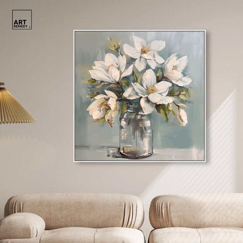 Prismatic Floral and Jar Canvas by Art Remedy