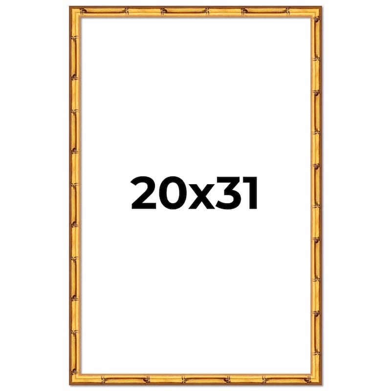 20x31 Frame Gold Bamboo Picture Frame Modern Photo Frame Includes UV Acrylic Shatter Guard Front Acid Free Foam Backing Board