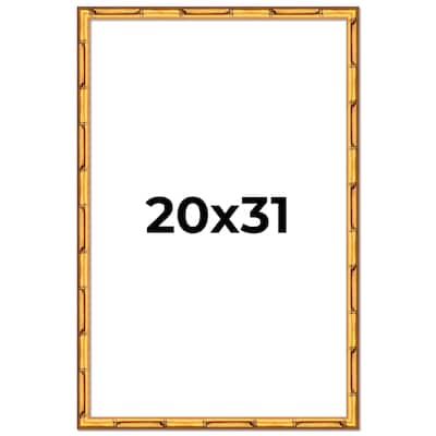 20x31 Frame Gold Bamboo Picture Frame Modern Photo Frame Includes UV Acrylic Shatter Guard Front Acid Free Foam Backing Board