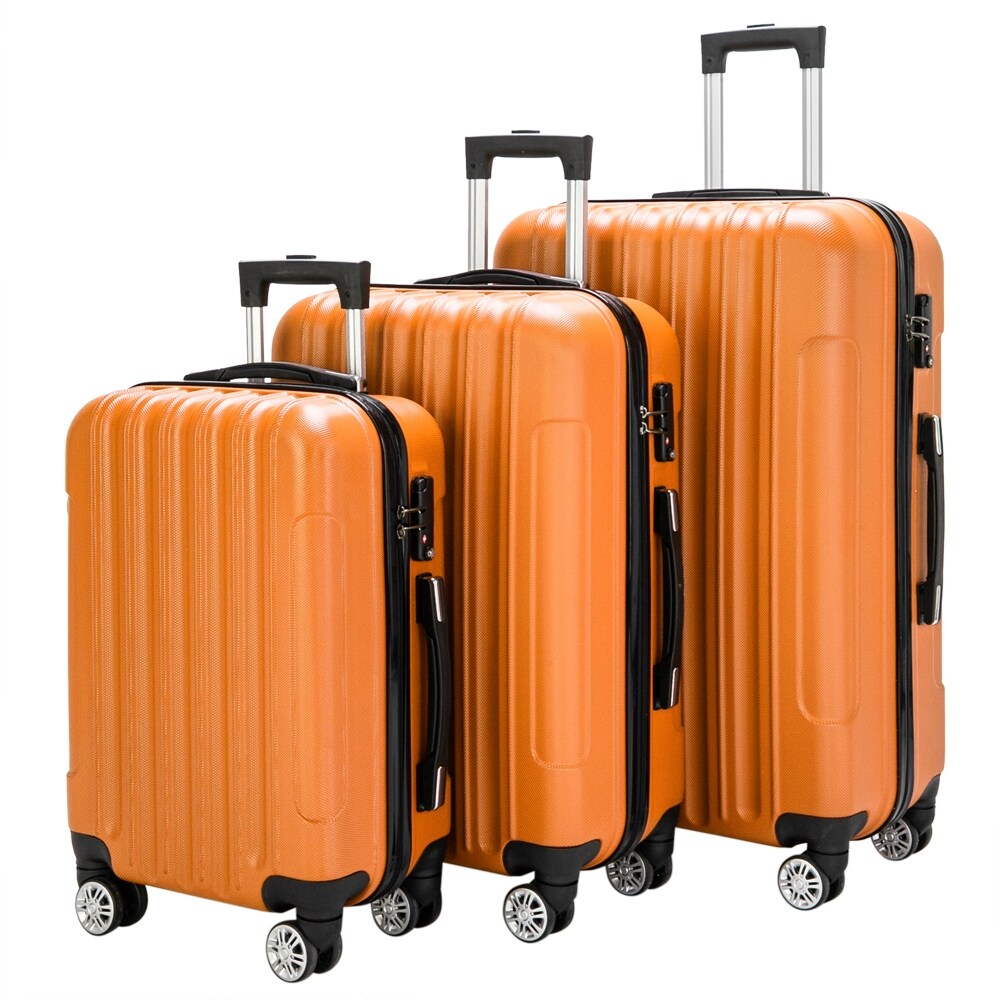 large orange suitcase