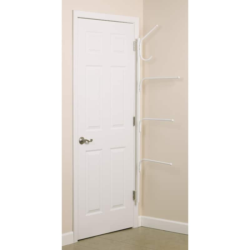 Household Essentials Towel Bars & Hook Valet 3-Towel Bars and Hook ALL-IN-ONE, White - 20.5'' x 70''