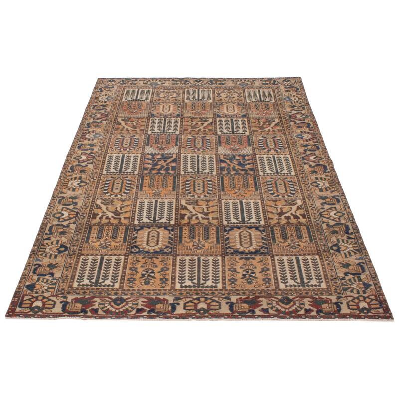 ECARPETGALLERY Hand-knotted Antalya Vintage Brown Wool Rug - 6'6 x 9'9