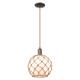 Option White Glass with Brown Rope / Oil Rubbed Bronze