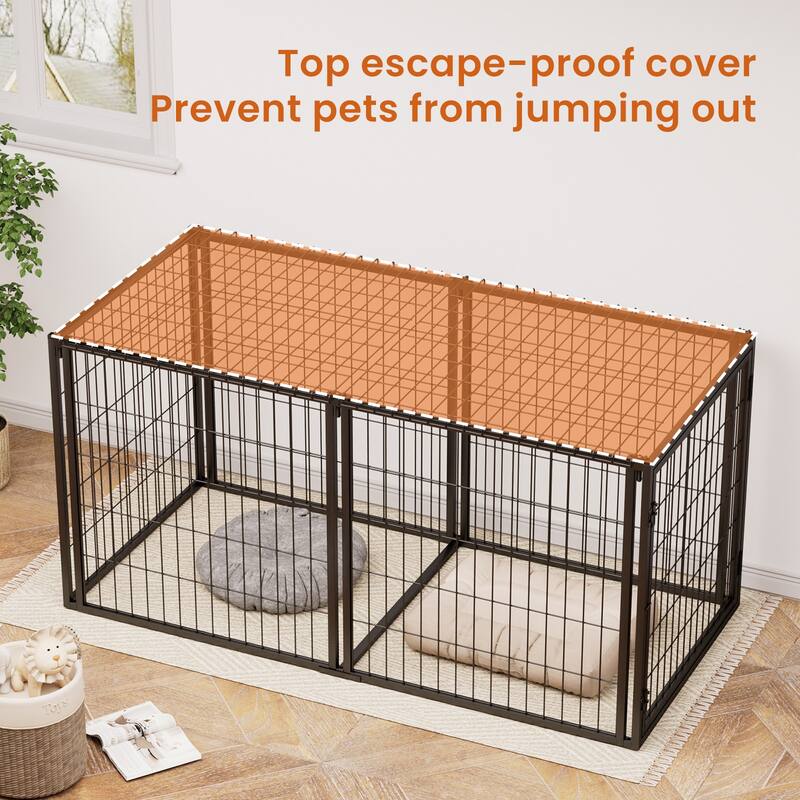 Dog Crate 63" Dog Kennel for Small Medium Dogs, Puppy Dog Playpen with Top, Pet Cage, Indoor, Black.63"L x 29.9"W x 31.9"H