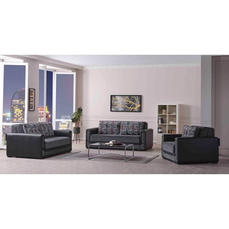 Collection Upholstered Convertible Loveseat With Storage