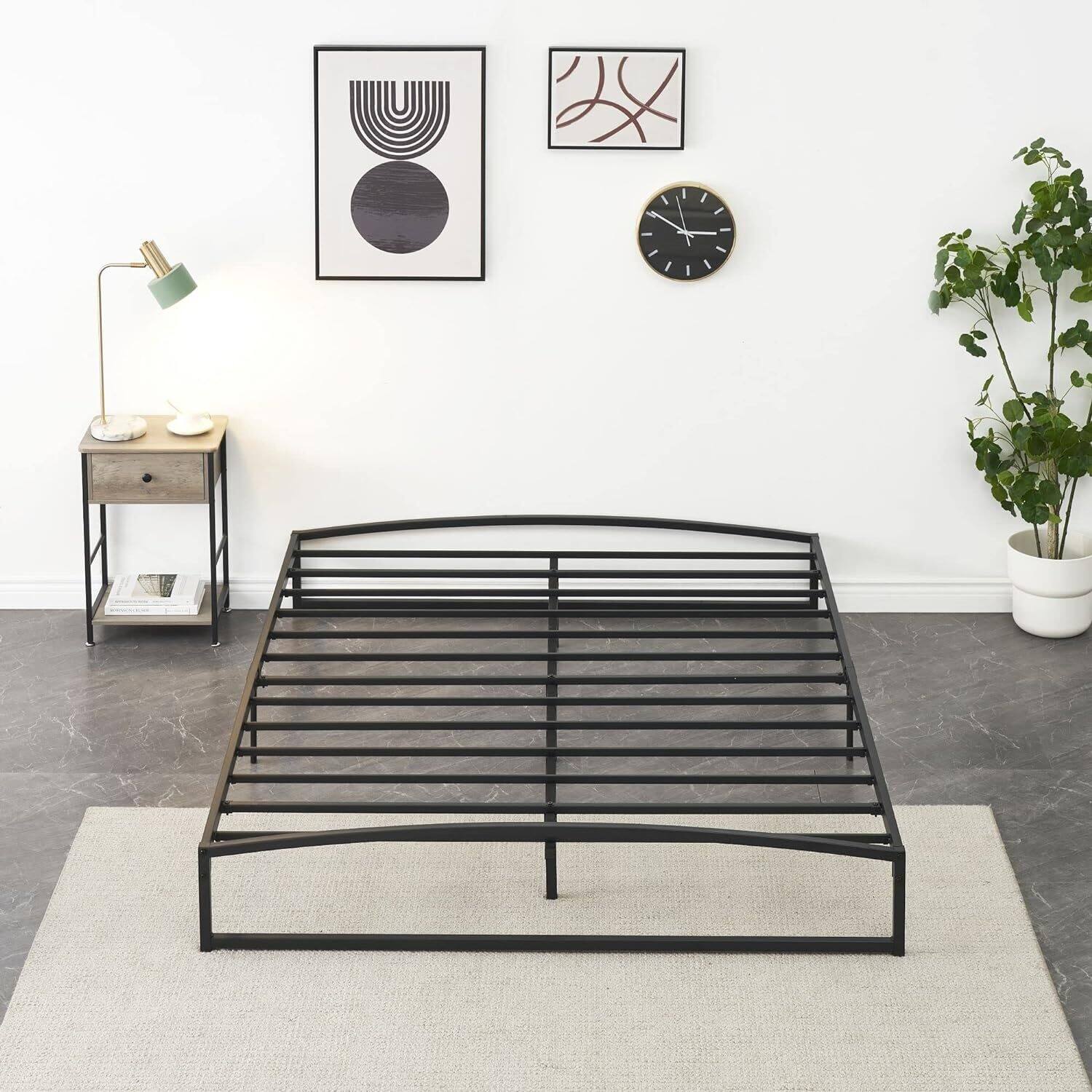 10 Inch Platform Metal Bed Frame Low Profile with Storage On Sale