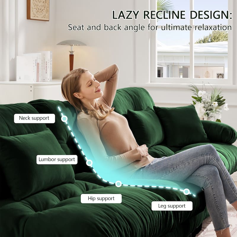 94.4" Loveseat Sofa for Living Room, Chenille Oversized Couch with 4 Pillows, 2 Seater Sofa Love Seat Couches for Apartment