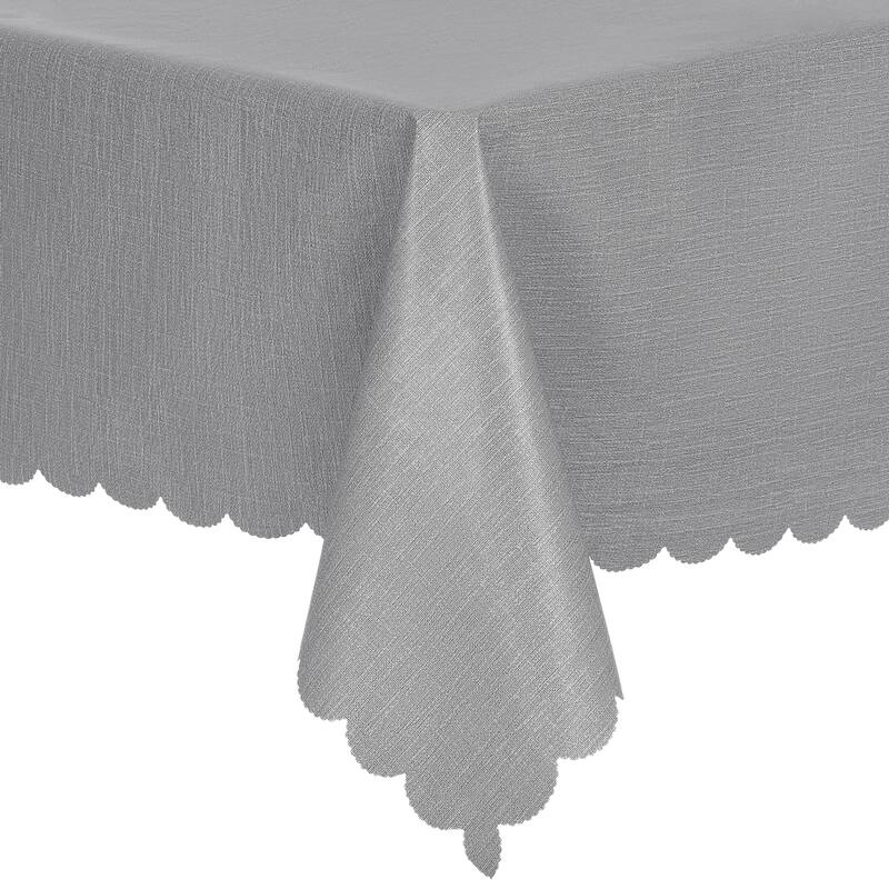 1 Pack Rectangle Tablecloth, Oil-Proof, Spill-Proof, and Water Resistance PVC Table Cover for Party Kitchen Dining Room - Grey - 55x102inch