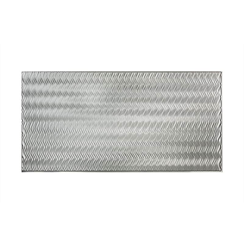 FASÄDE Current Vertical 4-foot x 8-foot PVC Wall Panel in Argent Silver - 4 x 8