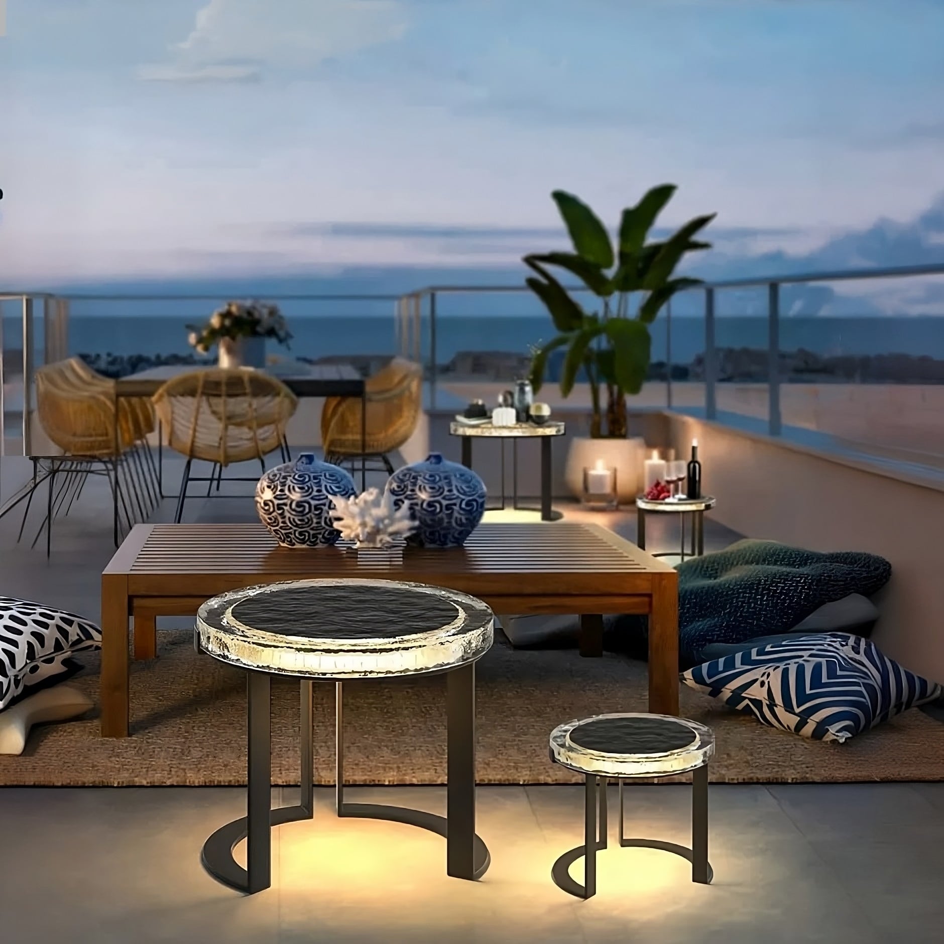 Outdoor Solar Powered LED Garden Side Table - On Sale - Bed Outdoor Solar Powered LED Garden Side Table - On Sale - Bed