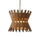 preview thumbnail 6 of 15, 16" Retro Brass Wood Hourglass 4-Light Chandelier Geometric Metal Adjustable Pendant Light for Foyer