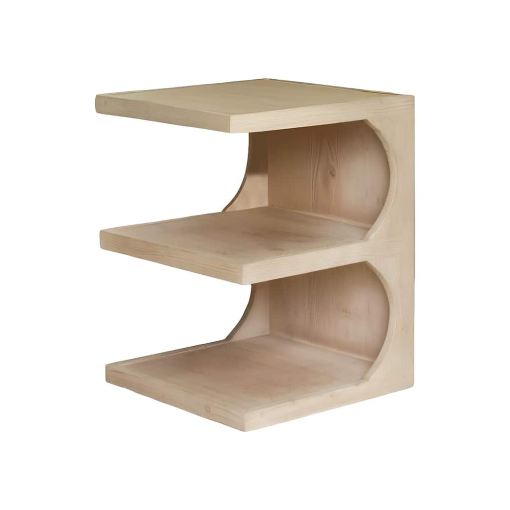 HomeRoots 24" Natural Solid Wood End Table With Two Shelves - 24