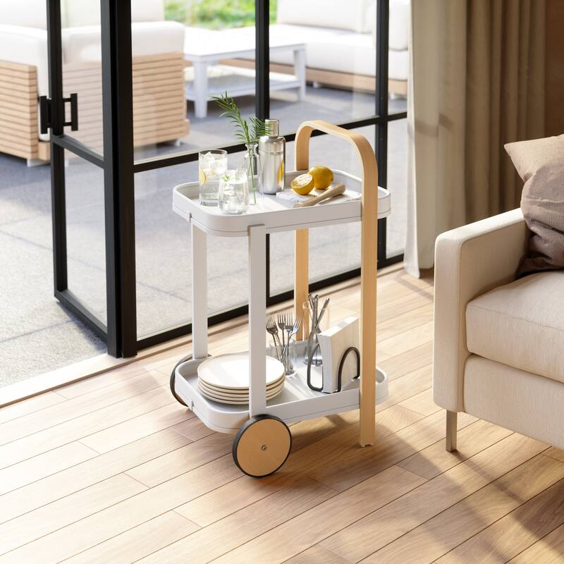 Umbra 1015392 Bellwood 17" Wide Steel and Wood Serving Cart with