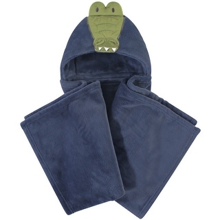 Hudson Baby Infant Boy Hooded Animal Face Plush Blanket, Alligator, One Size - Alligator - One Size