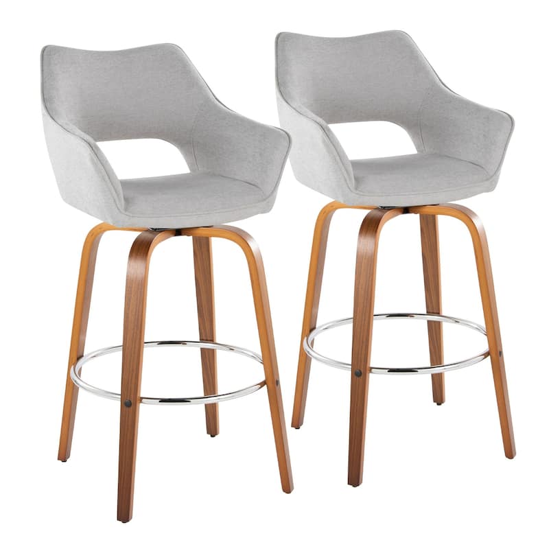 Mustang 30" Fixed-Height Xl Barstool - Set of 2 - Grey