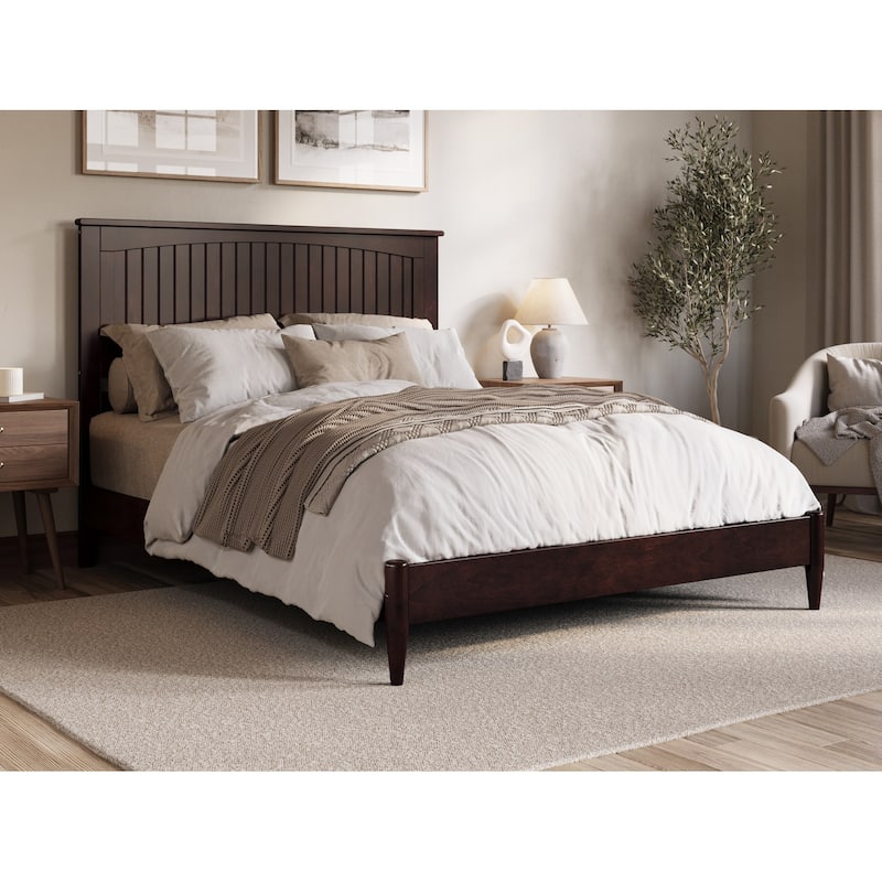 Naples Solid Wood Low Profile Platform Bed - Espresso - Queen