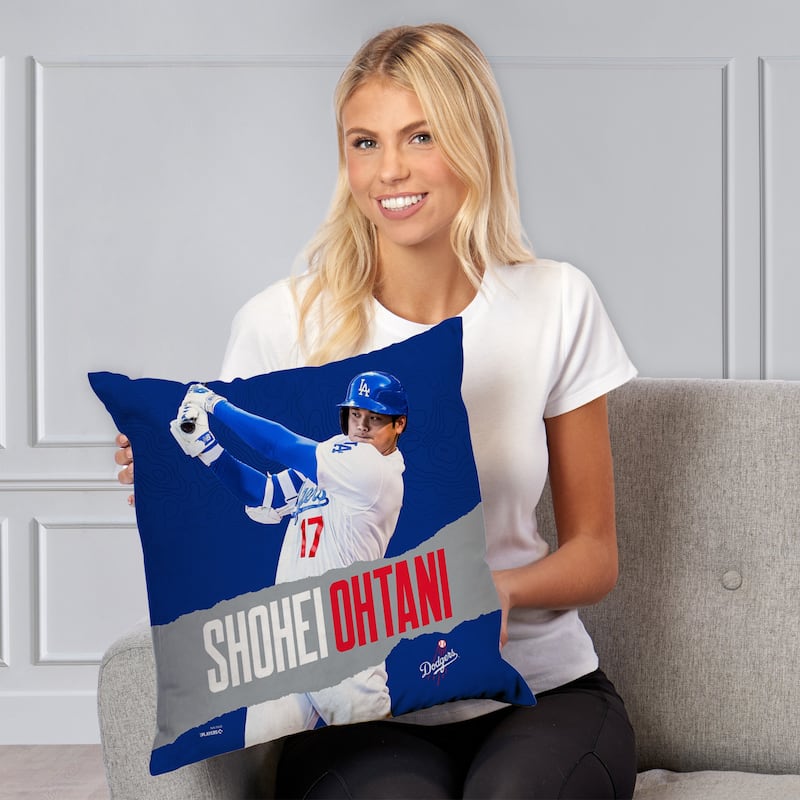 MLB Los Angeles Dodgers Player Shohei Ohtani 18 Inch Throw Pillow