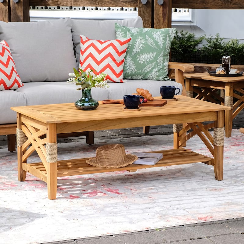 Cambridge Casual Carmel Teak Outdoor Patio Coffee Table