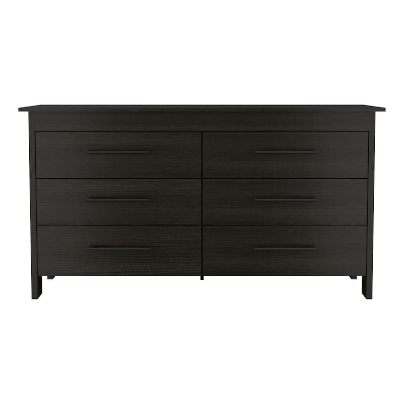 Southington 6-Drawer Rectangle Dresser Black Wengue - Black - 6-drawer