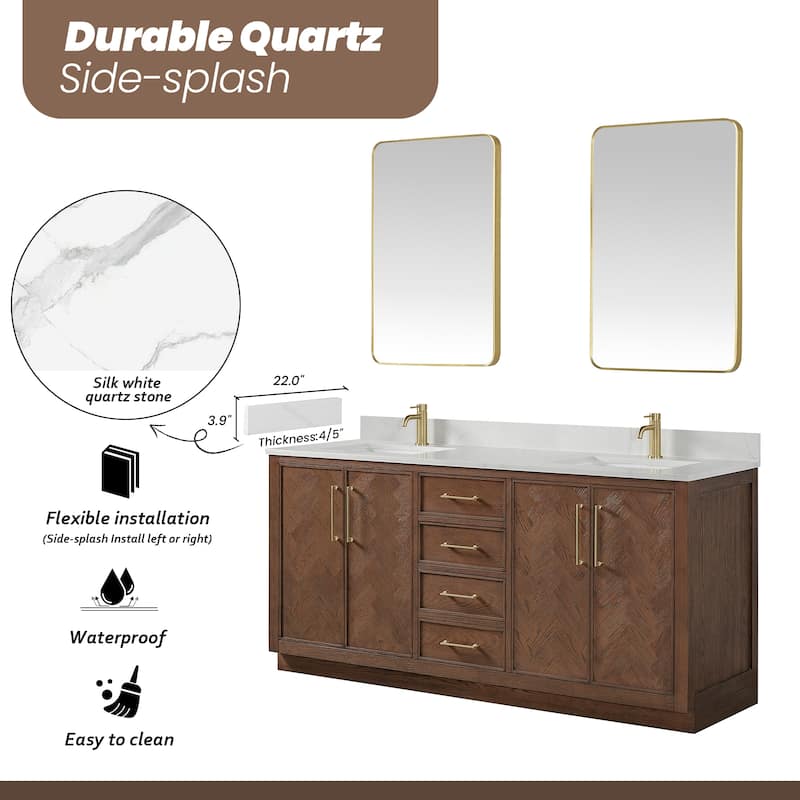 Jakarta Bath Vanity with Quartz Stone Top without Mirror