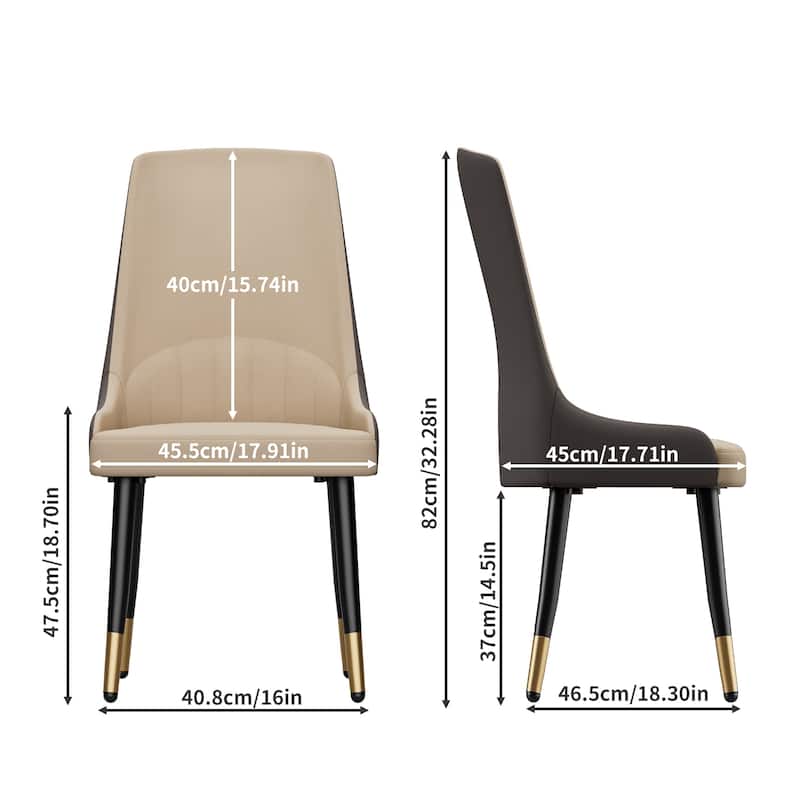 Modern Microfiber Leather Dining Chairs (Set of 2)