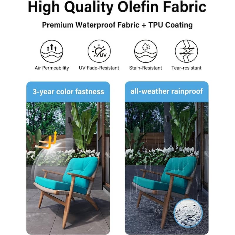 WINSOON 24x24 Inch Outdoor Deep Seat Cushion Set,Waterproof and Resistant