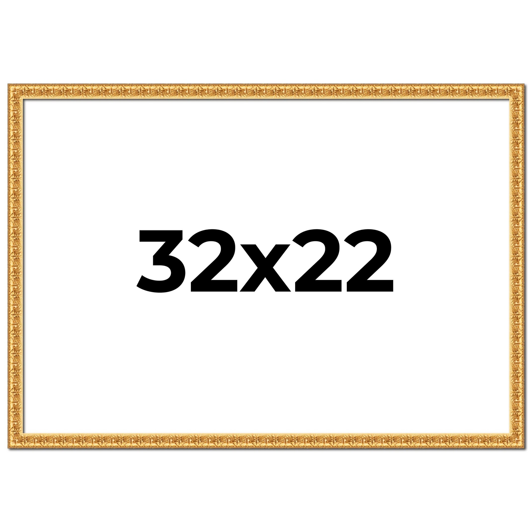 32x22 Frame Gold Real Wood Picture Frame Width 1 inches | Interior