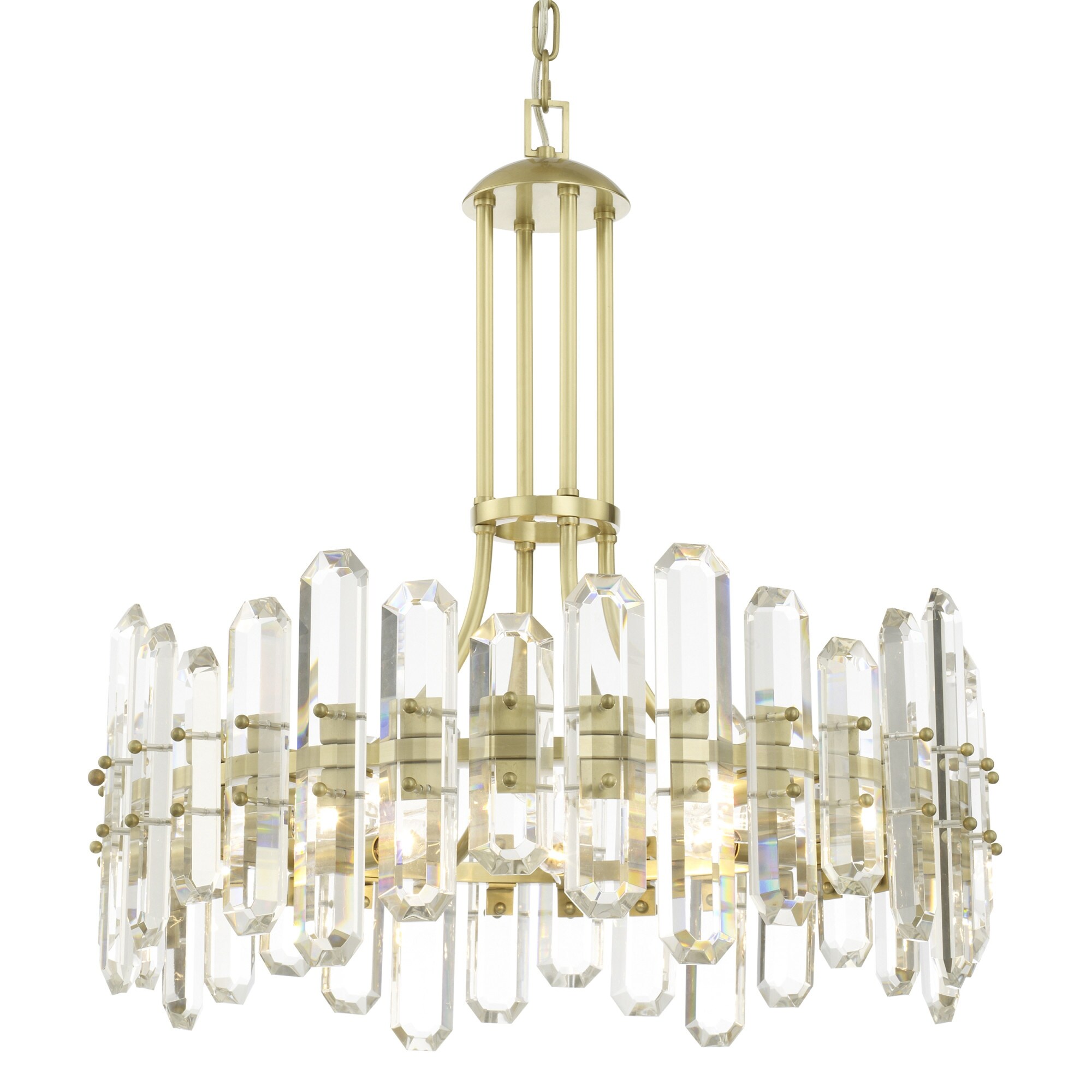 Crystorama Lighting Group BOL-8888  Bolton 6 Light 25" Wide Crystal Drum Chandelier (Aged Brass) - Chandeliers For Bedrooms by Overstock.com