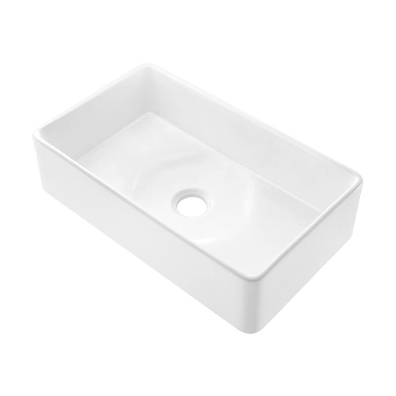 Swiss Madison SM-KS247 Elegance 33" Farmhouse Single Basin Fireclay - Glossy White