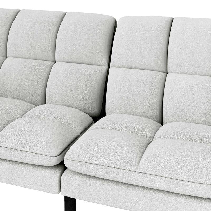 Moasis 70.8" Futon Sofa Bed Convertible Upholstered Couch Sleeper with Reclining Sleeper Split Tufted Back