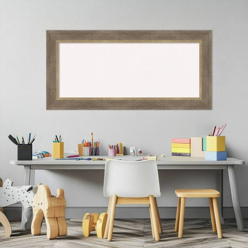 Driftwood Tan Wood Framed Cork Board - Bulletin Board, Organization Board, Pin Board