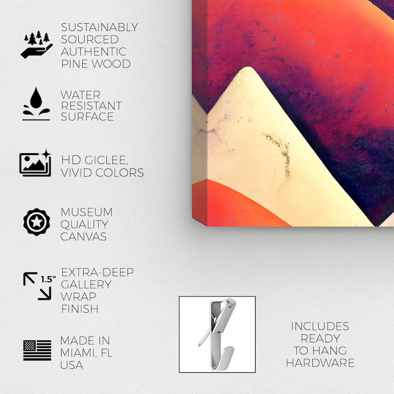 Wynwood Studio Canvas Nature and Landscape Colorful Hillside Orange and Modern & Contemporary Wall Art Canvas Print