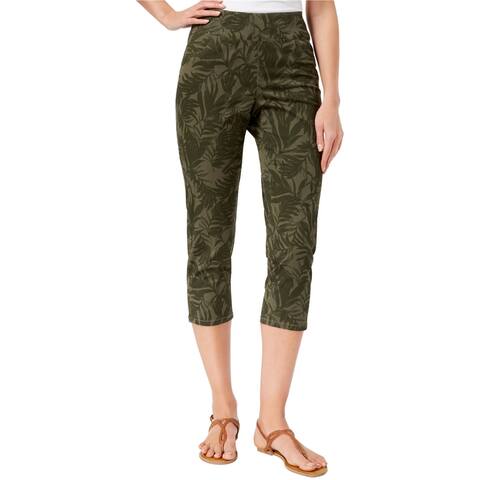 Style & Co. Womens Tropic Travels Casual Cropped Pants, Green, 18