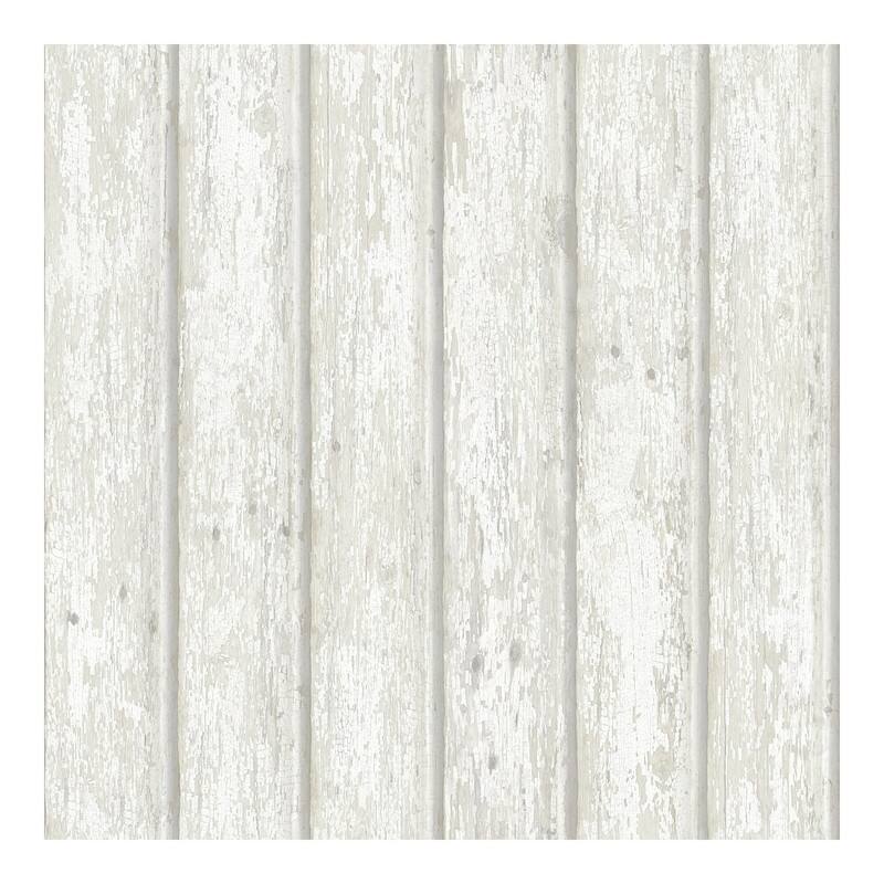 Chesapeake Jack White Weathered Clapboards Wallpaper - 20.5 x 396 x 0.025