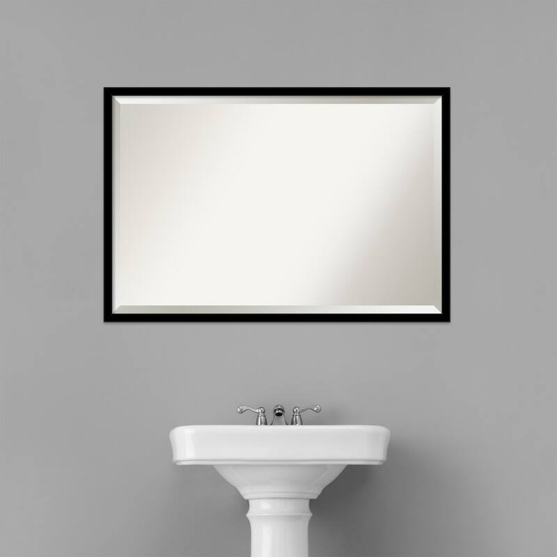 Beveled Bathroom Wall Mirror - Jet Frame