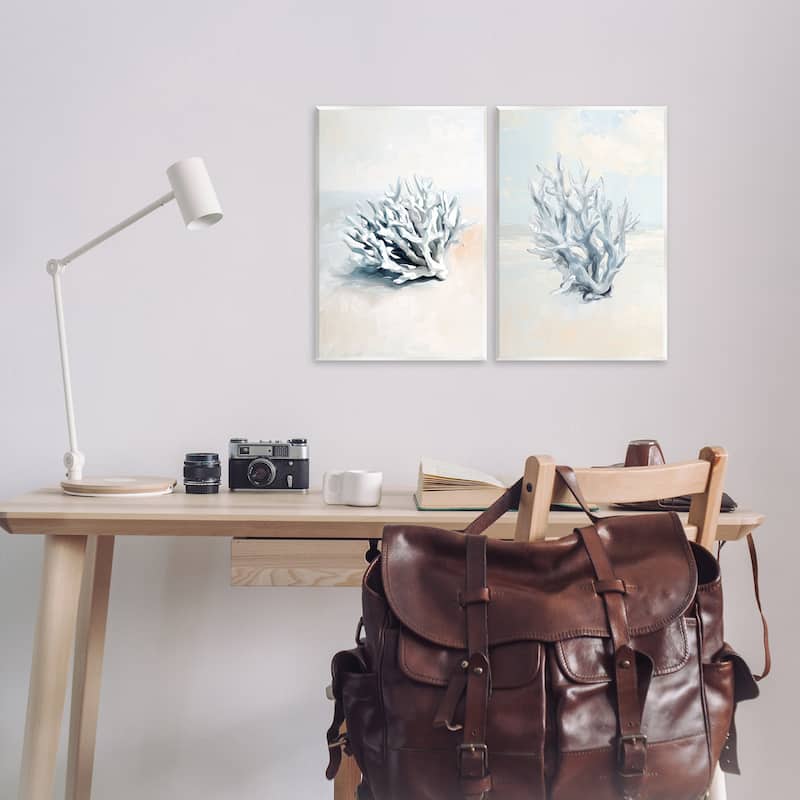 Stupell Faded White Coral Branches Wall Plaque Art Design By Ramona Murdock (Set of 2)