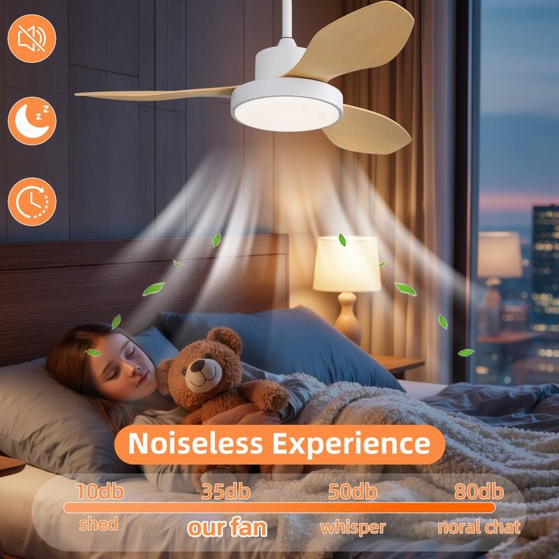 47 in. Modern Ceiling Fans in Black/White with 22W 3-Color LED Light, Remote Control & Reversible DC Motor