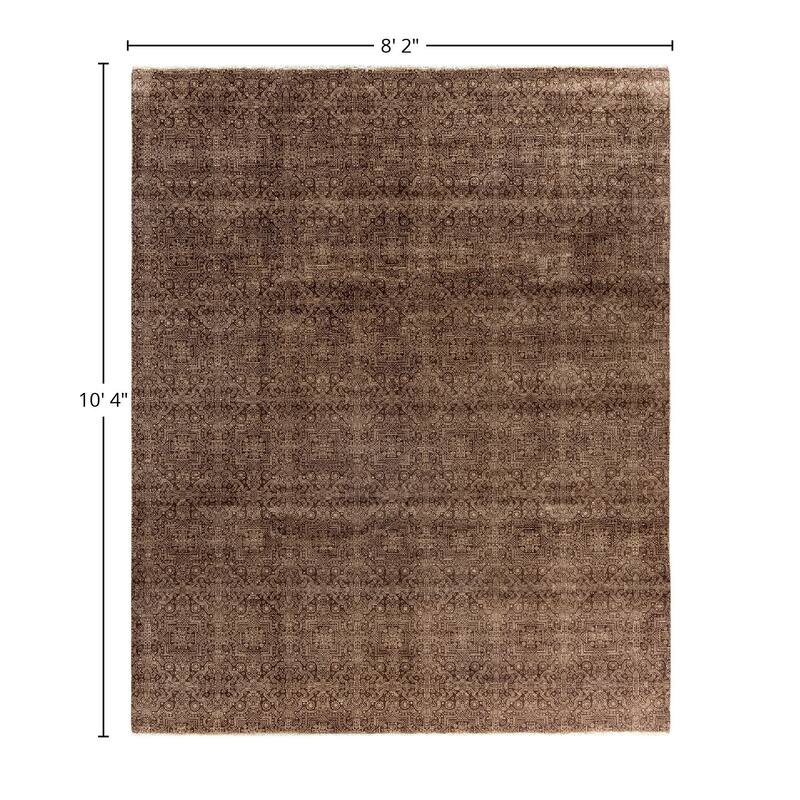 Gabbeh One-of-a-Kind Hand-Knotted Area Rug, Brown - 8' 2" x 10' 4"