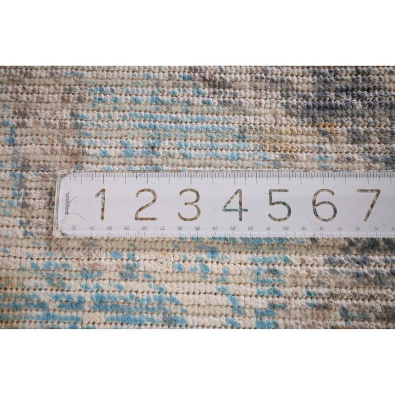 Striped Abstract Accent Rug Handmade Wool Carpet - 2'9" x 5'0"