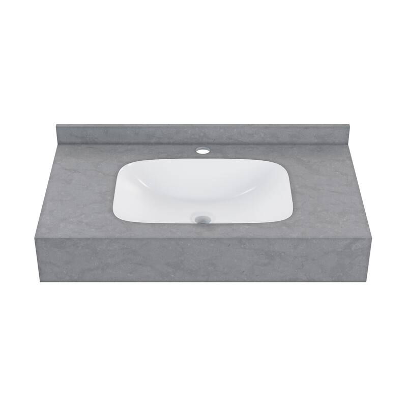 Avancer 36'' Wall Mount Sink In Charcoal Grey - 35.44" x 19.75" x 7.5"