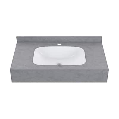 Vicenza 36'' Wall Mount Sink In Charcoal Grey - 35.45" x 19.7" 7.9"