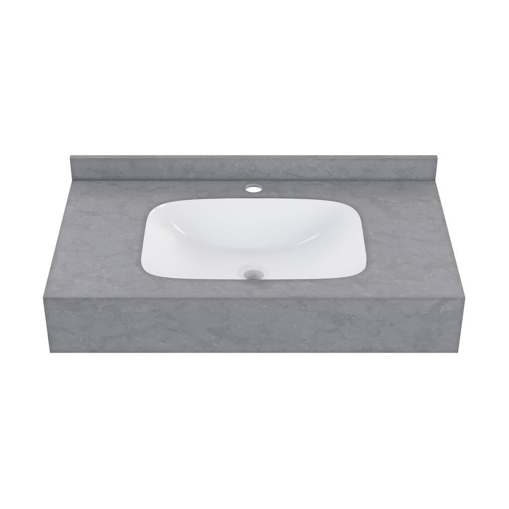 Vicenza 36'' Wall Mount Sink In Charcoal Grey - 35.45" x 19.7" 7.9"